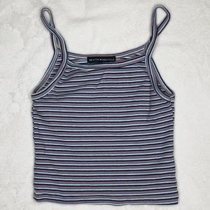 Brandy Melville Cropped Striped Tank Top